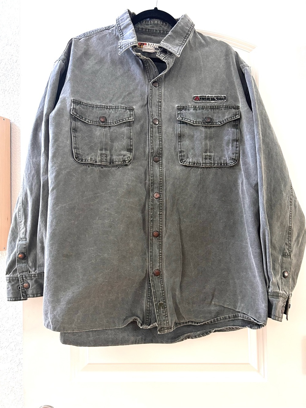 Kakadu Traders Australia Gunn Worn Canvas Snap Button 100% Cotton work shirt.